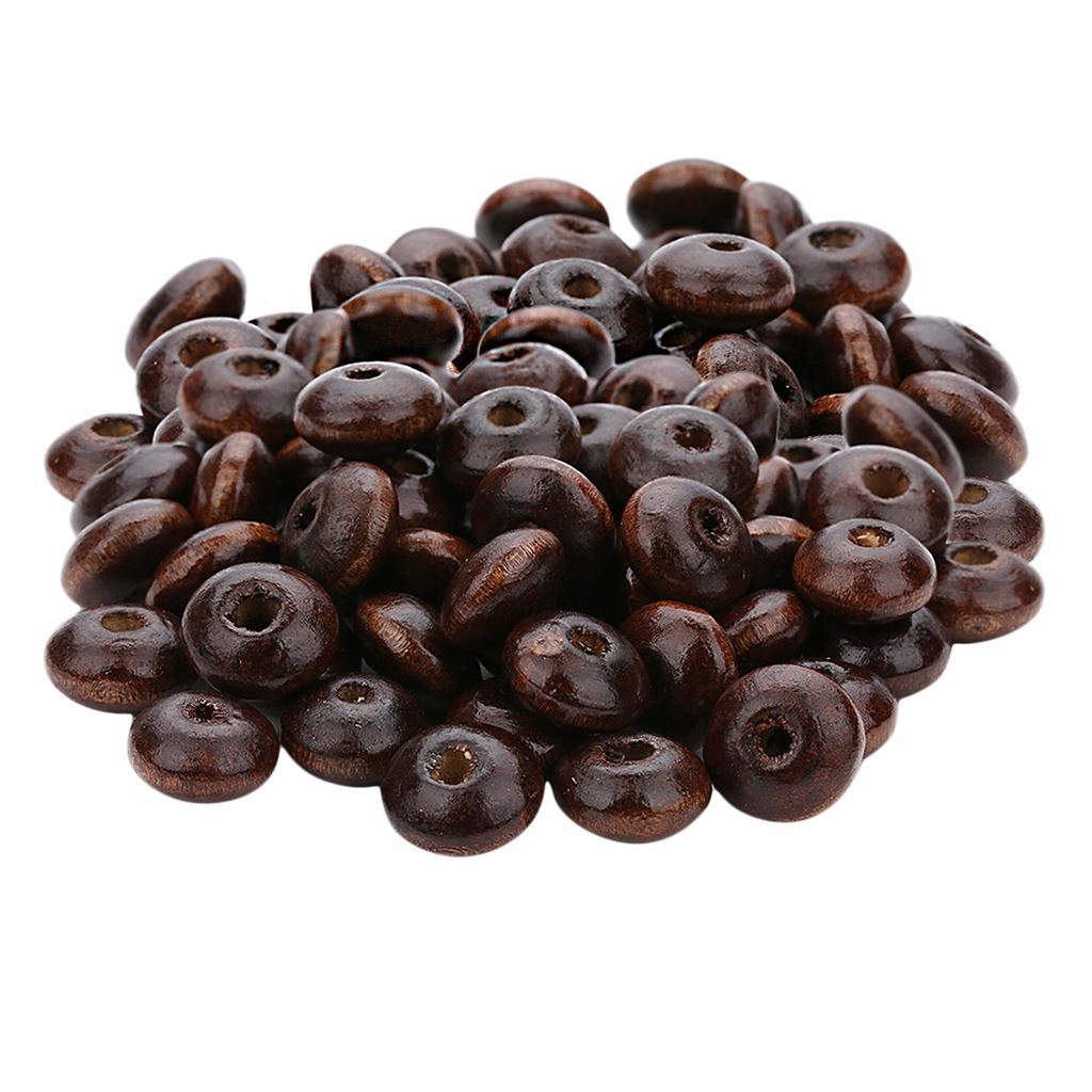 300Pack Natural Abacus Wooden Spacer Beads DIY Macrame Jewelry Charms Crafts