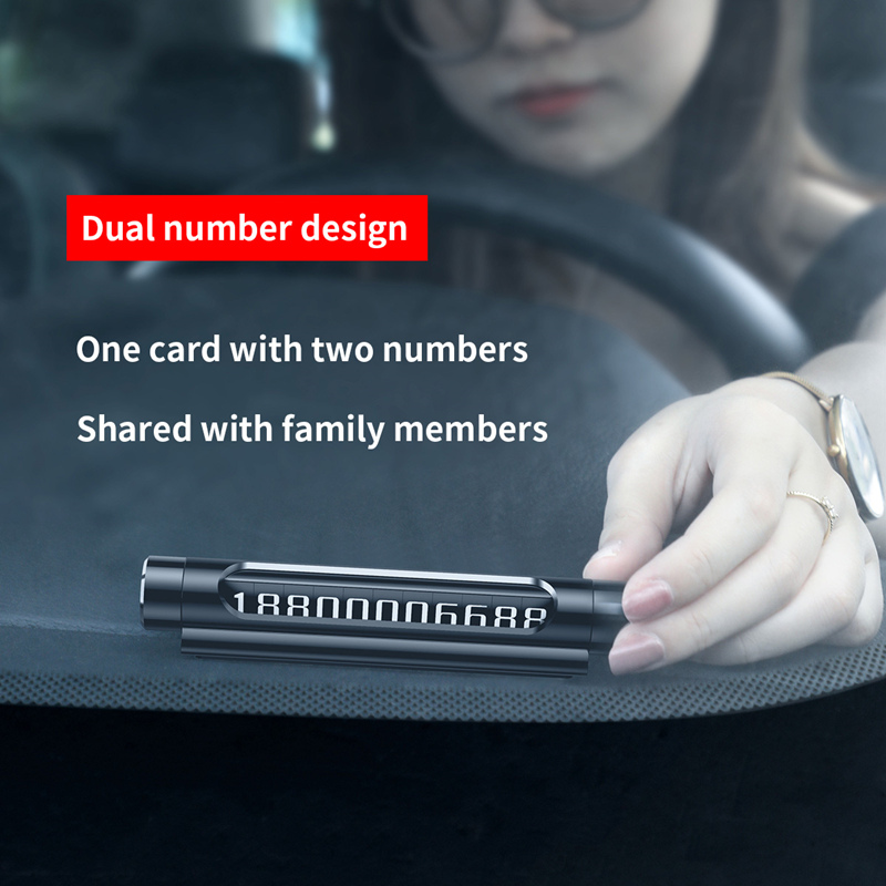 Hình ảnh Xiaomi Baseus Mini Metal Car Thẻ đậu xe tạm thời Có thể chuyển đổi phát sáng Đôi điện thoại Tấm dán ô tô Kiểu dáng ô tô