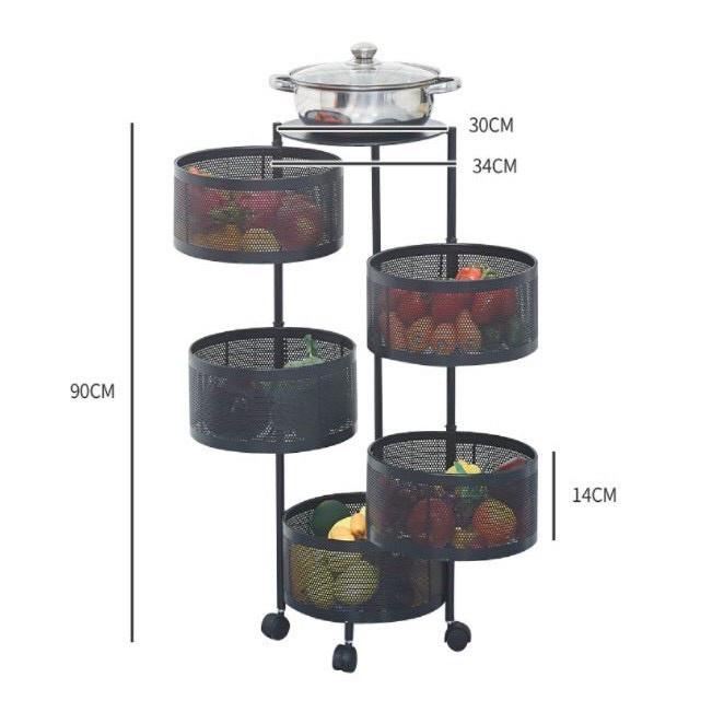 Kệ Xoay Đa Năng 3,4,5 Tầng Tròn đựng rau củ đồ dùng đa năng