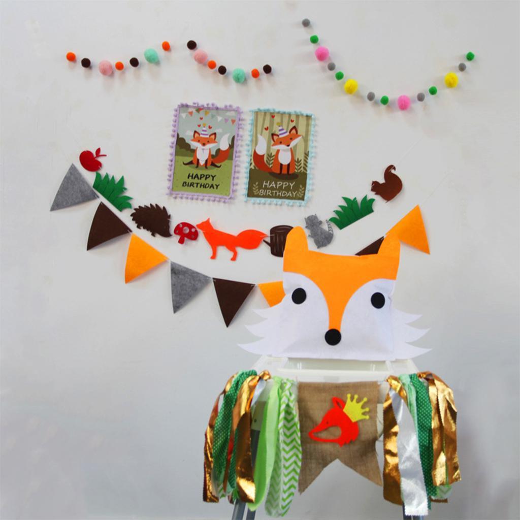 Cute Animal Bunting Banner Birthday Baby Shower Kids Room Christmas Decor