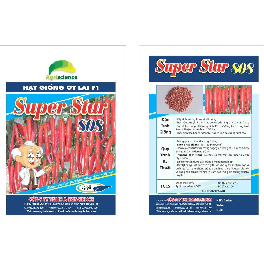 Hạt Giống Giống ớt chỉ địa lai F1 Agri Star 808