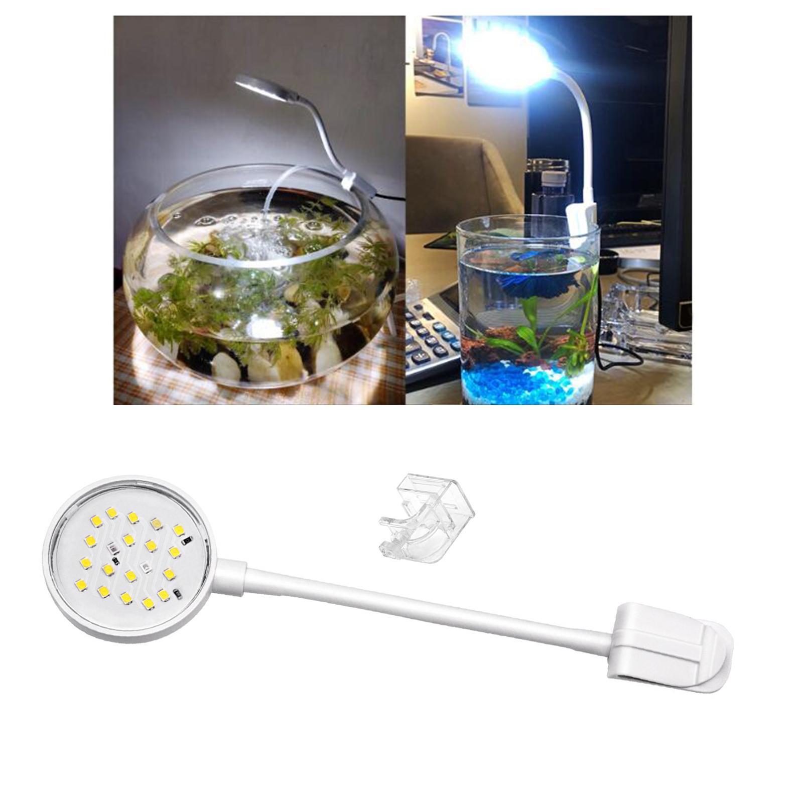 Aquarium Lamps Waterproof Planted Clip Lamp white