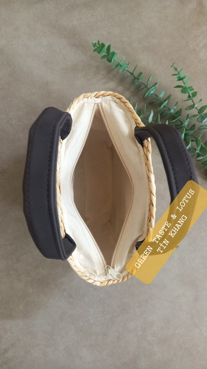 Túi Xách Lục Bình Thêu Hoa Tulip Sang Trọng-Giỏ Lục Bình Mỹ Nghệ TXLBTHTLLTK03