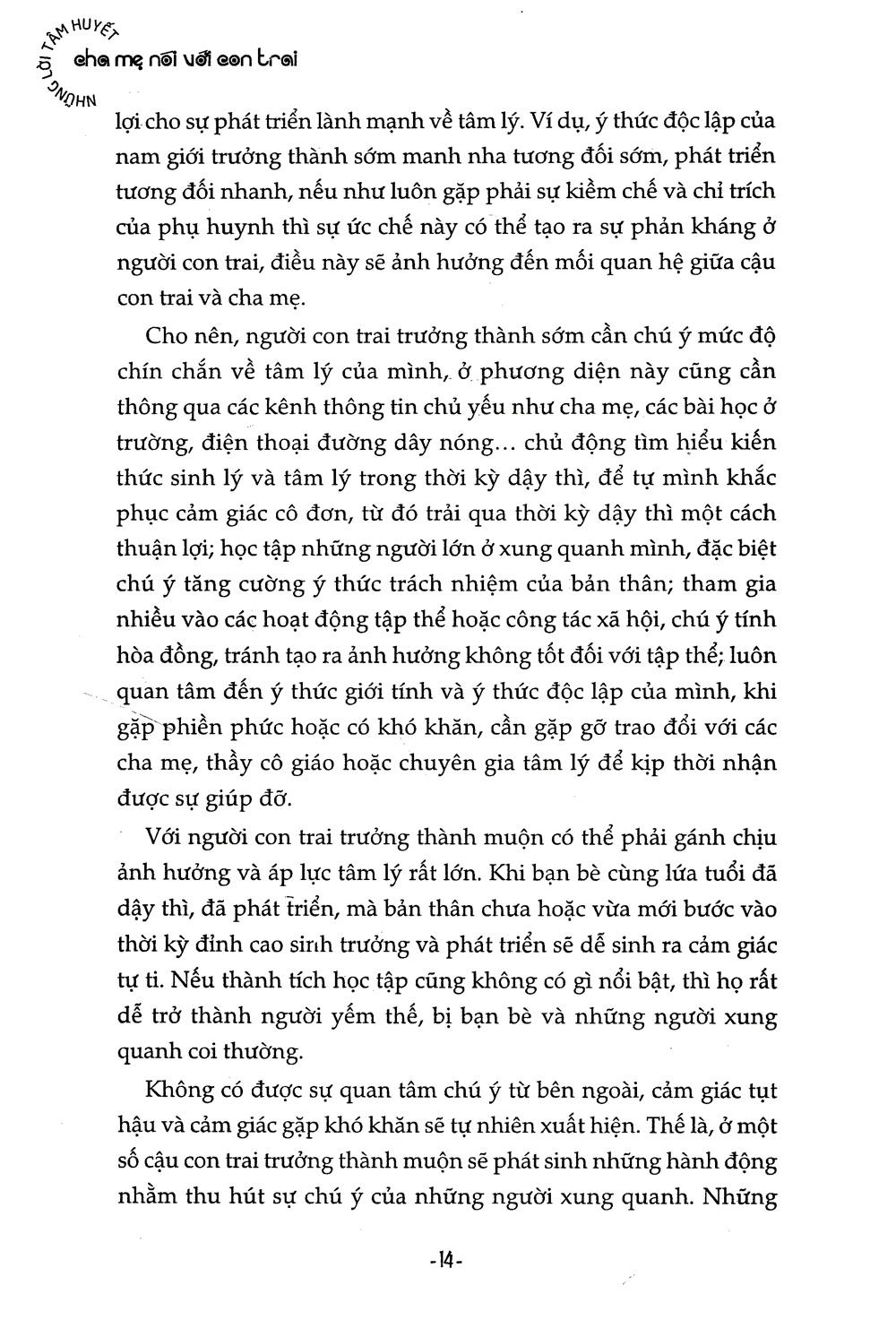 Sách Những Lời Tâm Huyết Cha Mẹ Nói Với Con Trai