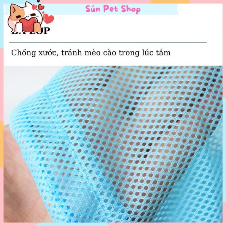 Túi lưới đa năng cho chó mèo - Túi tắm cho mèo, hỗ trợ cắt móng