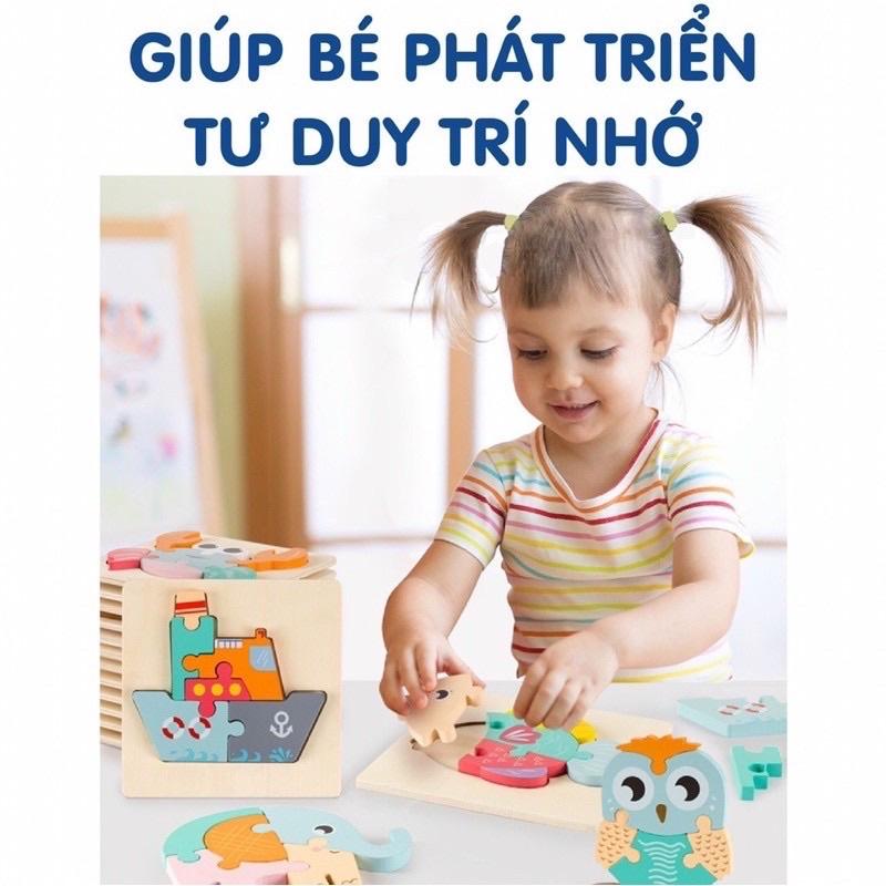 Đồ chơi Ghép Hình Nổi 3D Bằng Gỗ Giúp Bé Làm Quen Với Xếp Hình Và Phát Triển