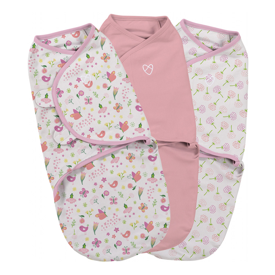 Bộ 3 Chăn Quấn Secret Garden  Girl Summer Infant (Original Swaddle - Secret Garden Girl- Small - 3Pk Bag)