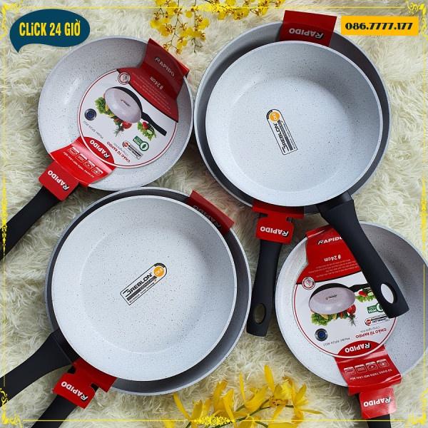 Chảo Chống Dính Bếp Từ Và Mọi Loại Bếp, Chảo Từ Men Đức Rapido 30cm Đáy Phẳng - Hàng Cao Cấp