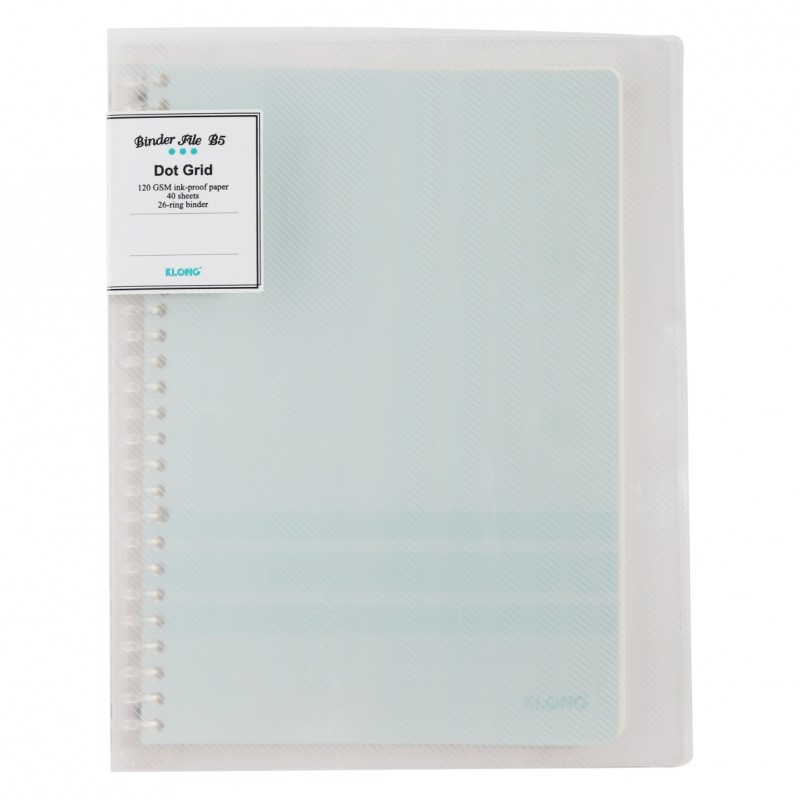 Sổ Binder File Dot Grid nhựa kẹp B5 - 40 tờ ; MS: 545
