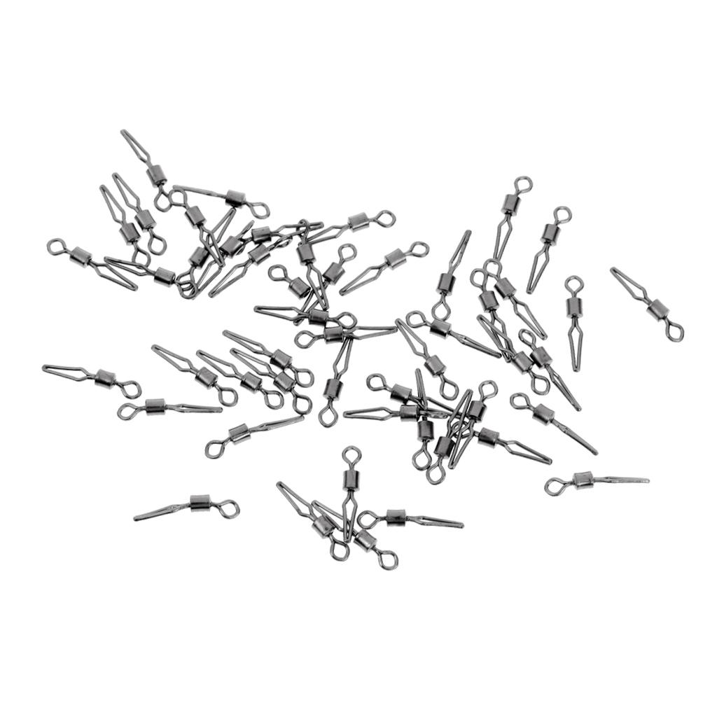 50 Pieces Swivel with Side Line Clip Fishing Tackle Fishing Connector