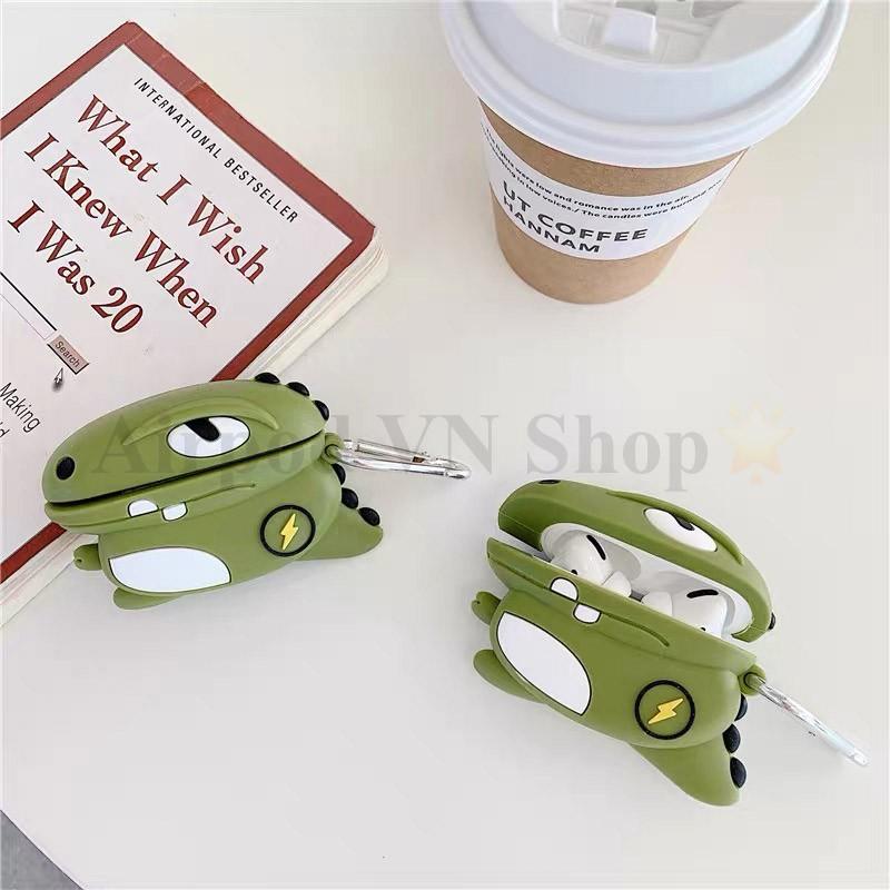 Ốp airpod pro /case airpod pro/bao airpod pro khủng long xanh silicon 3D cao cấp