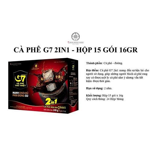 Combo 2 Hộp Cà Phê Hòa Tan Đen G7 2in1 - Hộp 15 gói - Trung Nguyên Legend