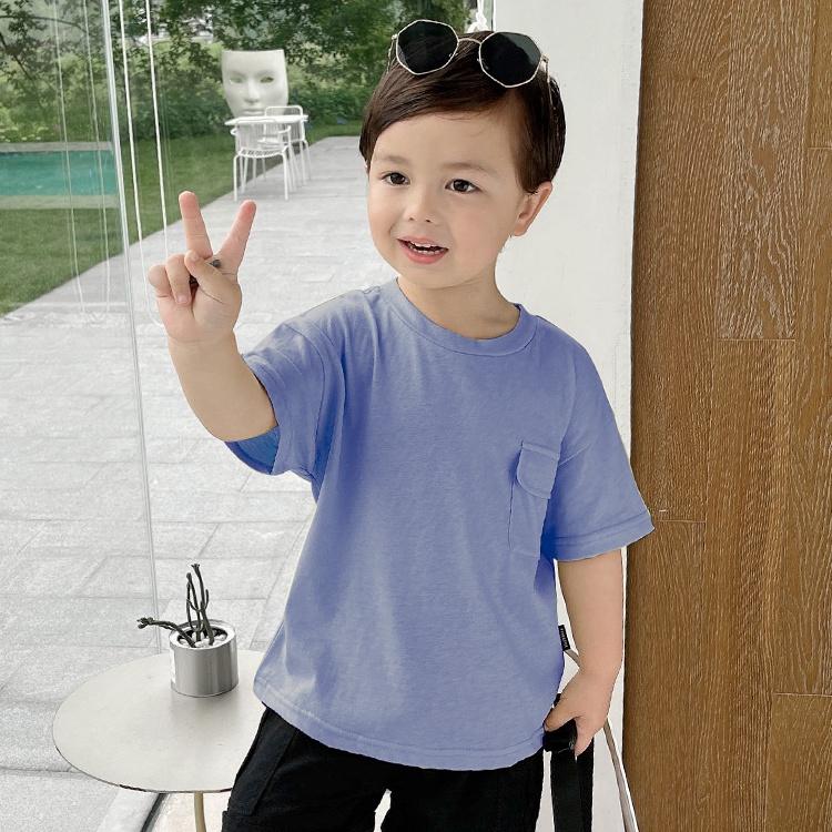 Áo thun bé trai bé gái ngắn tay cổ tròn cotton trơn co mềm mại thoáng mát Magickids Quần áo trẻ em đi học đi chơi