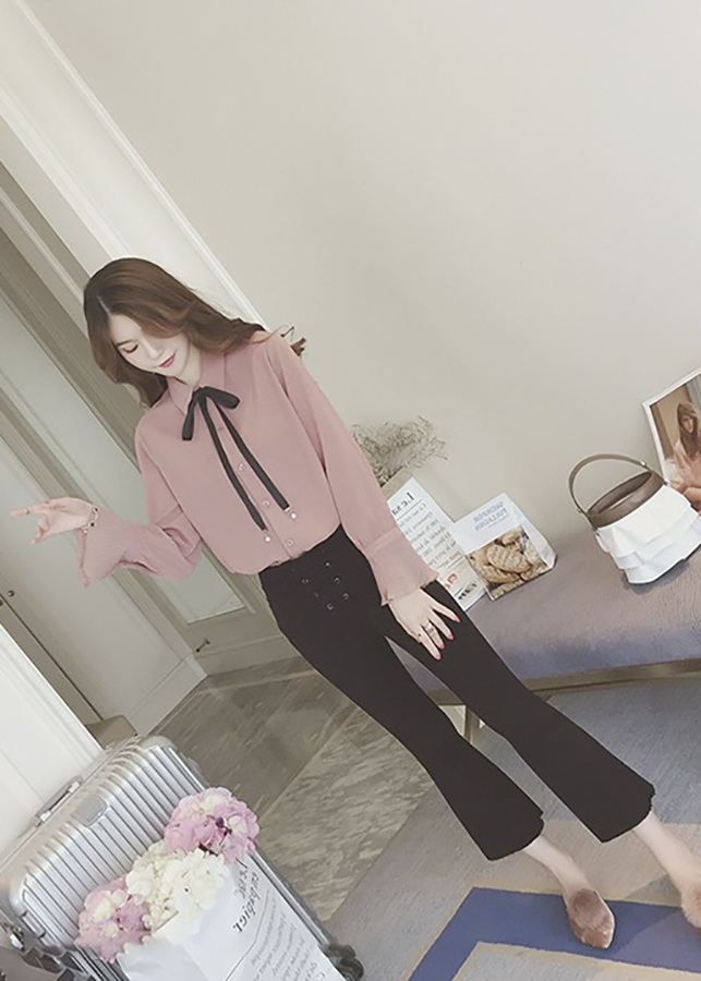 Áo sơ mi tay loe nữ tính thời trang RS007