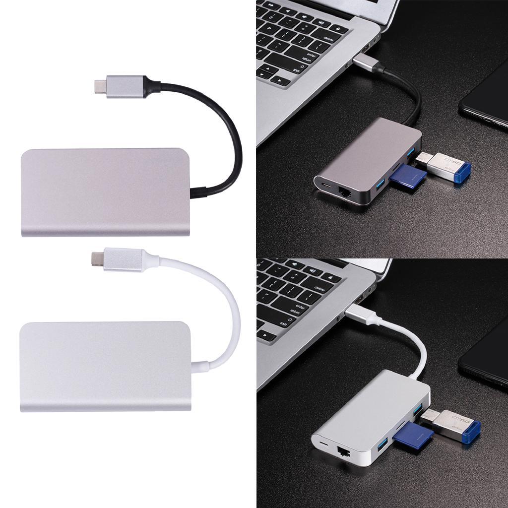 Type C to RJ45 Gigabit Ethernet Adapter USB-C PD TF  Converter Hub
