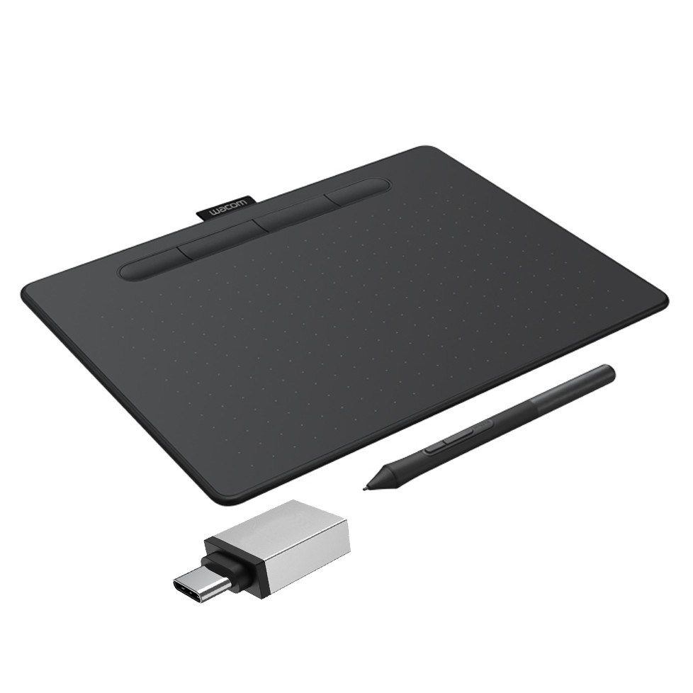 Bảng Vẽ Điện Tử Wacom Intuos CTL-4100/K0-C Kết Nối OTG Với Điện Thoại Android AZONE - Hàng Nhập Khẩu