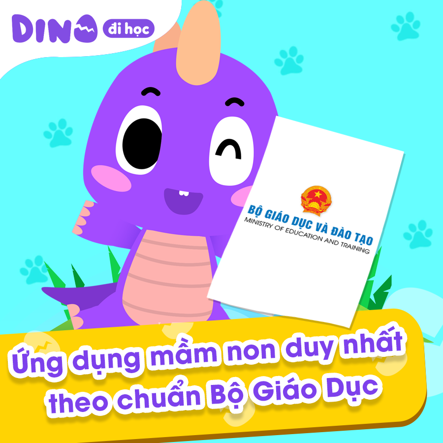 Ứng dụng giáo dục sớm tiền tiểu học Dino đi học phát triển tư duy cho trẻ 3-6 tuổi - Gói 6 tháng