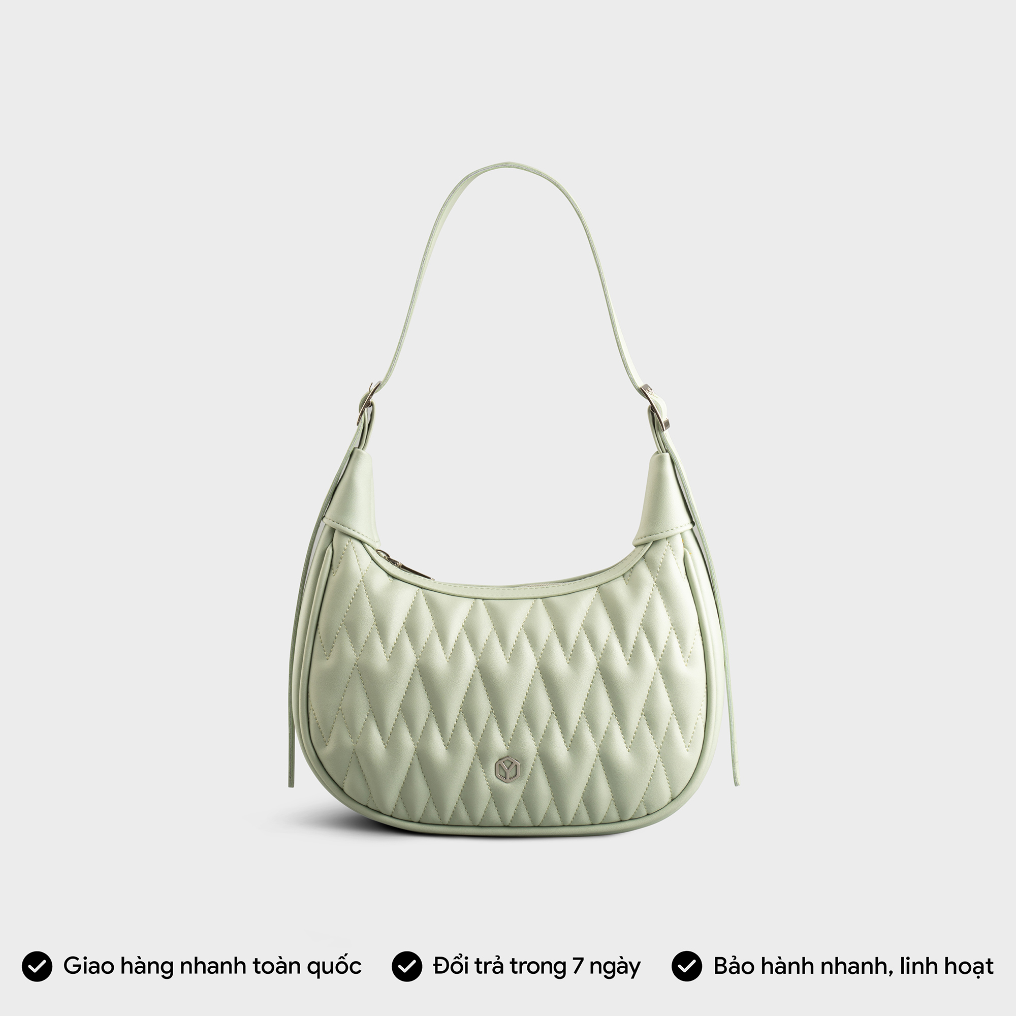 Túi Yuumy ( Thời trang nữ dáng cong chần chỉ size 25 - Túi đeo vai da Seasand YN173 )