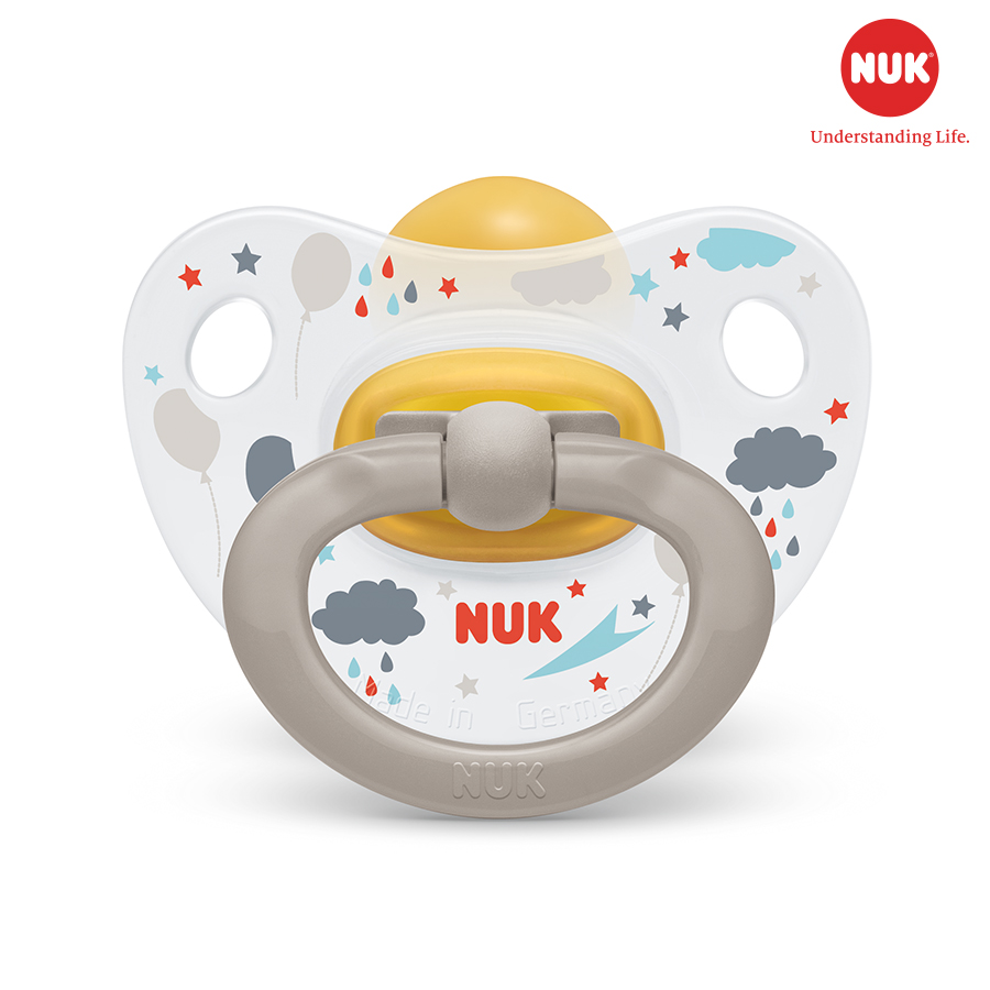 BỘ 2 TI GIẢ NUK HAPPYKIDS CAO SU 6-18M ( MÀU NGẪU NHIÊN )