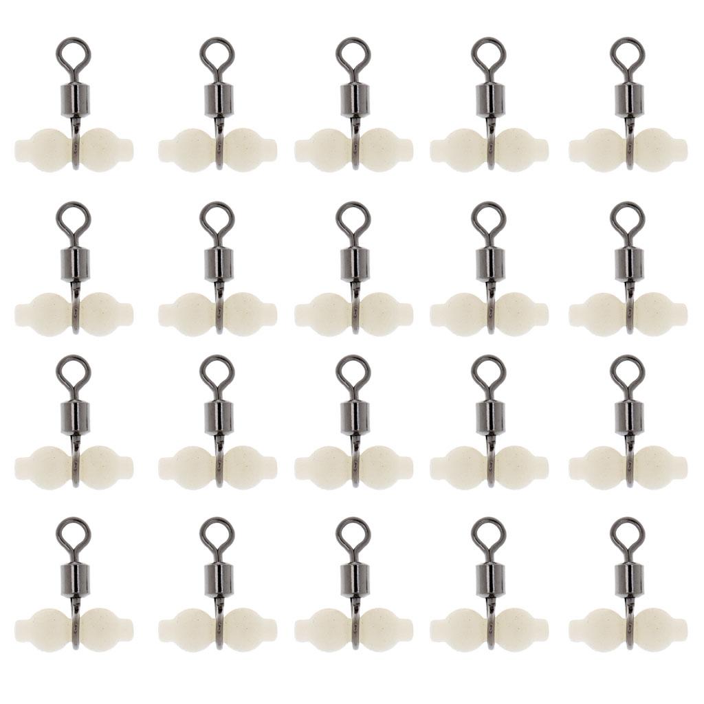 2# Fishing Rolling Barrel Swivel Fishing Tackle Connector with Luminous Bead