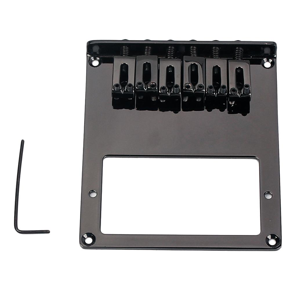 Electric Guitar Bridge 6 Square Saddle for TL Guitar Humbucker Black Durable