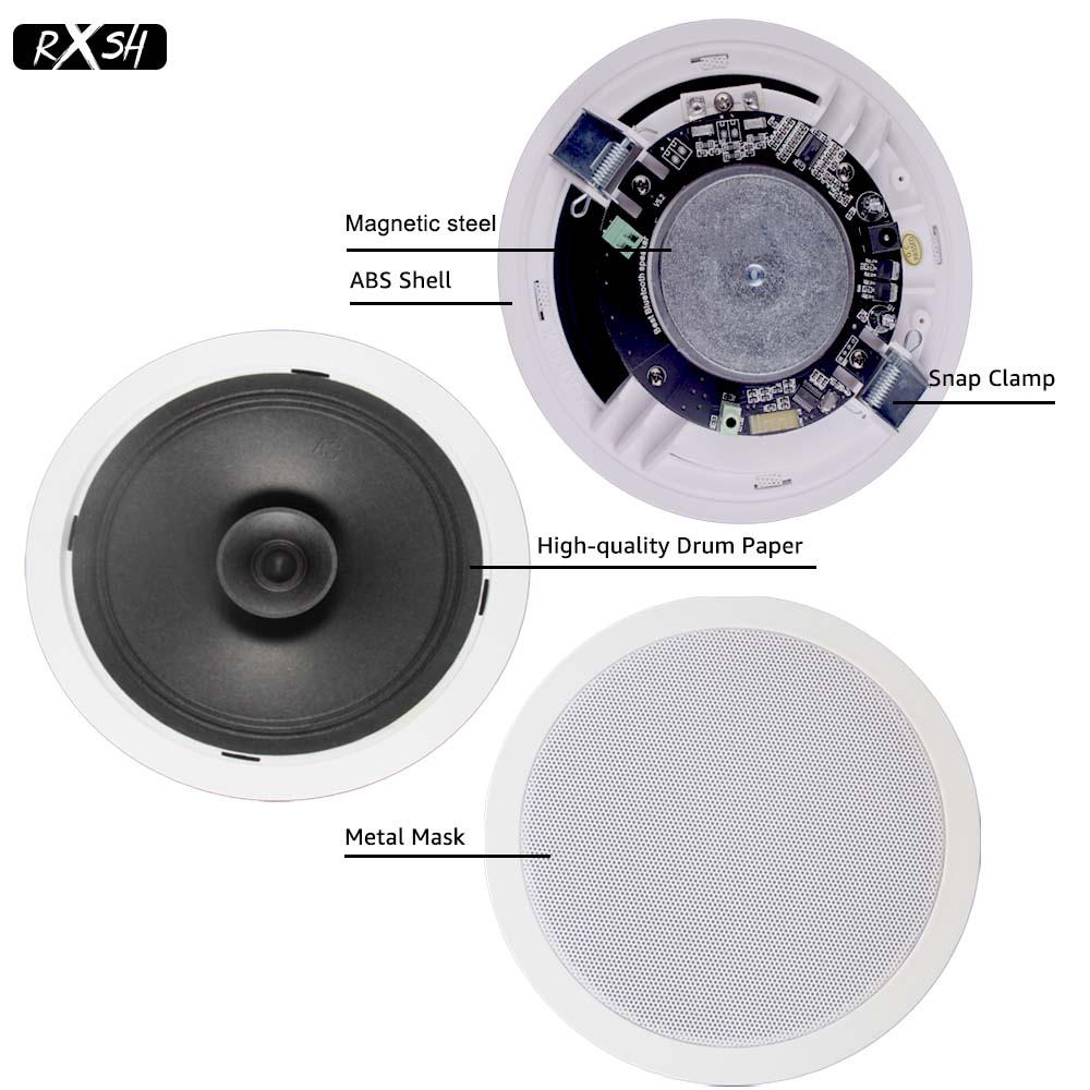 Loa trần Bluetooth hình nón kép 6'' Loa mái trong nhà Âm thanh nổi HiFi trên trần cho hệ thống nhạc nền tại nhà Màu sắc: 1 BT và 3 Thụ động