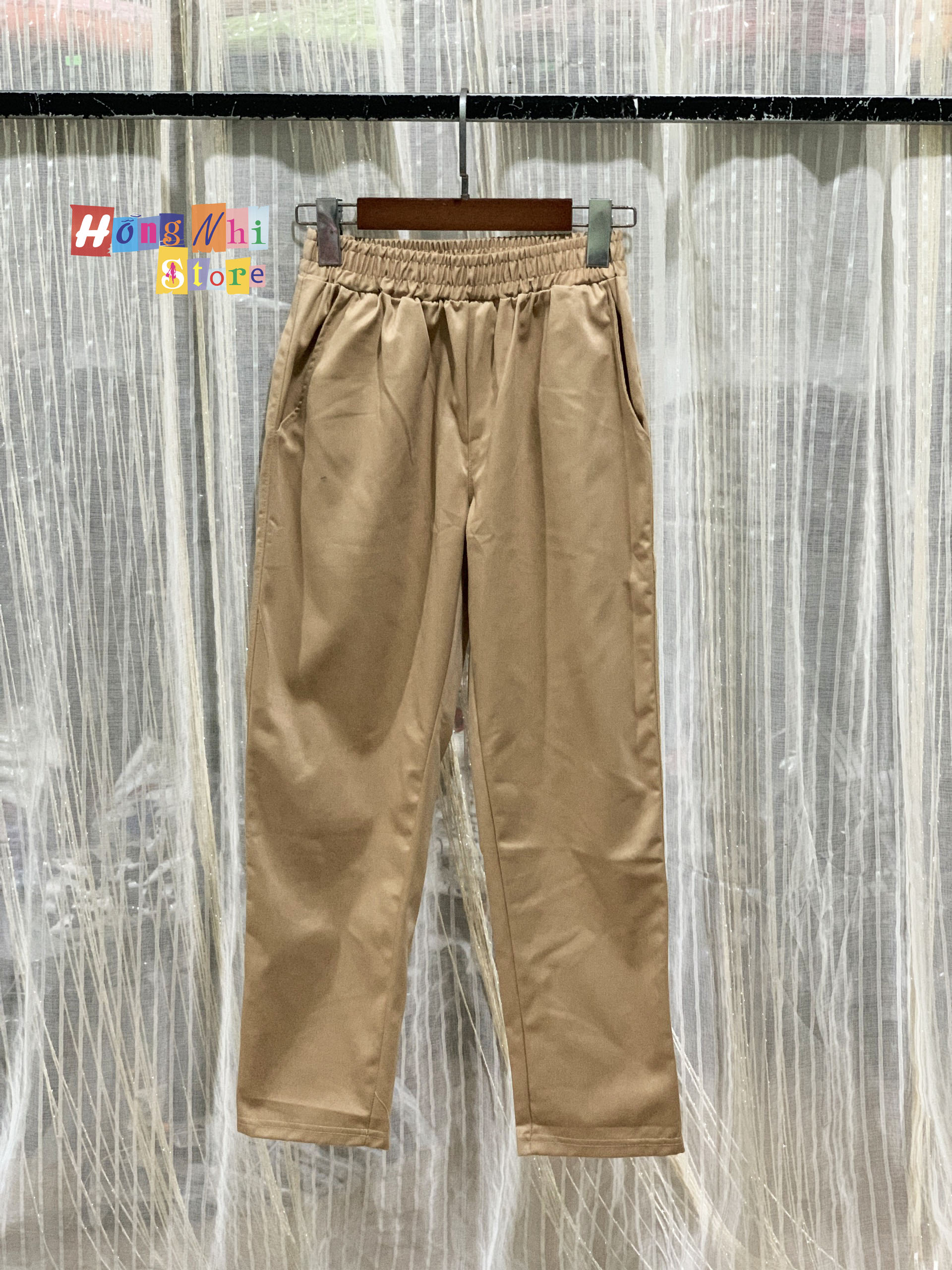 Quần Kaki Trơn Lưng Thun Màu Tan - Quần Kaki Basic Pant Unisex - MM