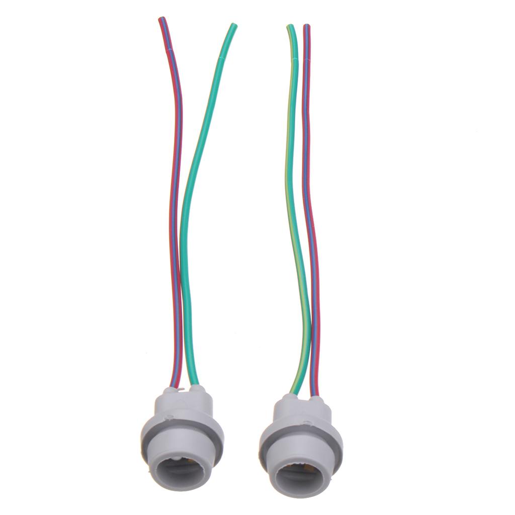 2x T10 W5W LED Extension Adapters Socket Plug with 2 Pigtail Wiring Harness