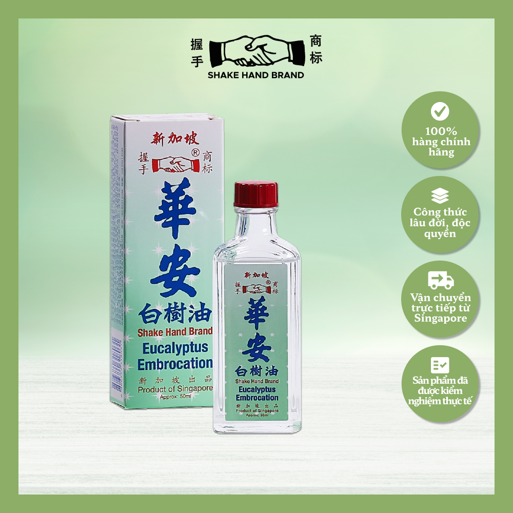 Dầu gió trắng Singapore Bạch Hoa Shake Hand hỗ trợ cấp tốc tình trạng cảm lạnh thông thường, đau nhức, giúp làm ấm cơ thể, xoa dịu bong gân & bầm tím