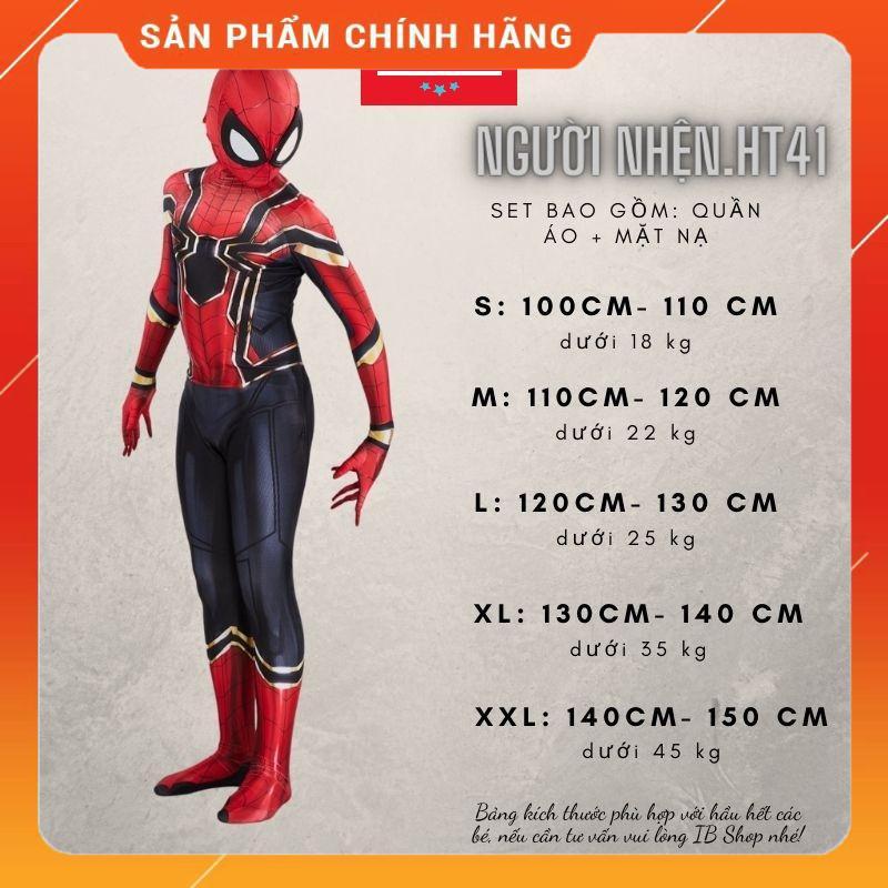 Quần Áo Hóa Trang Trẻ Em Người nhện Spiderman Nhện Sắt Viền Vàng