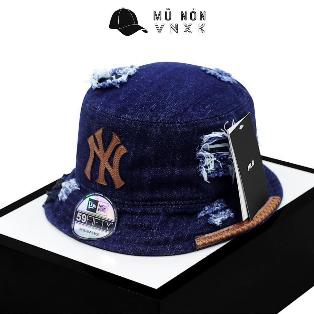 Mũ Bucket Ny Jean Denim Rách Jussy Fashion Nón Tai Bèo Nam Nữ Rách Viền Tua Vải Jean Bucket Bụi