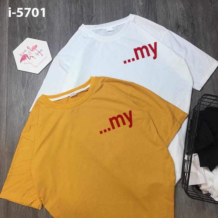 Áo Thun Đôi Tay Lỡ Logo MY đơn giản