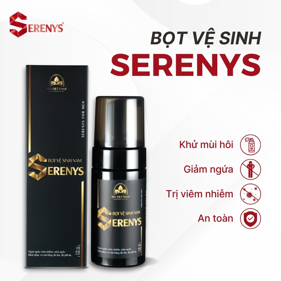 Combo 2 chai bọt vệ sinh khử, ngăn ngừa nấm ngứa nam giới Serenys 100ml