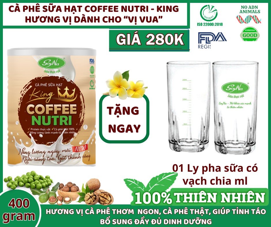 Cafe Sữa Hạt Coffee Nutri Soyna - Dinh Dưỡng Cho Người Ăn Chay, Ăn Kiêng, Người Tiểu Đường, Người Già, Giảm Cân, Healthy, Tốt Cho Tim Mạch, Hàm Lượng Đạm Thực Vật Cao