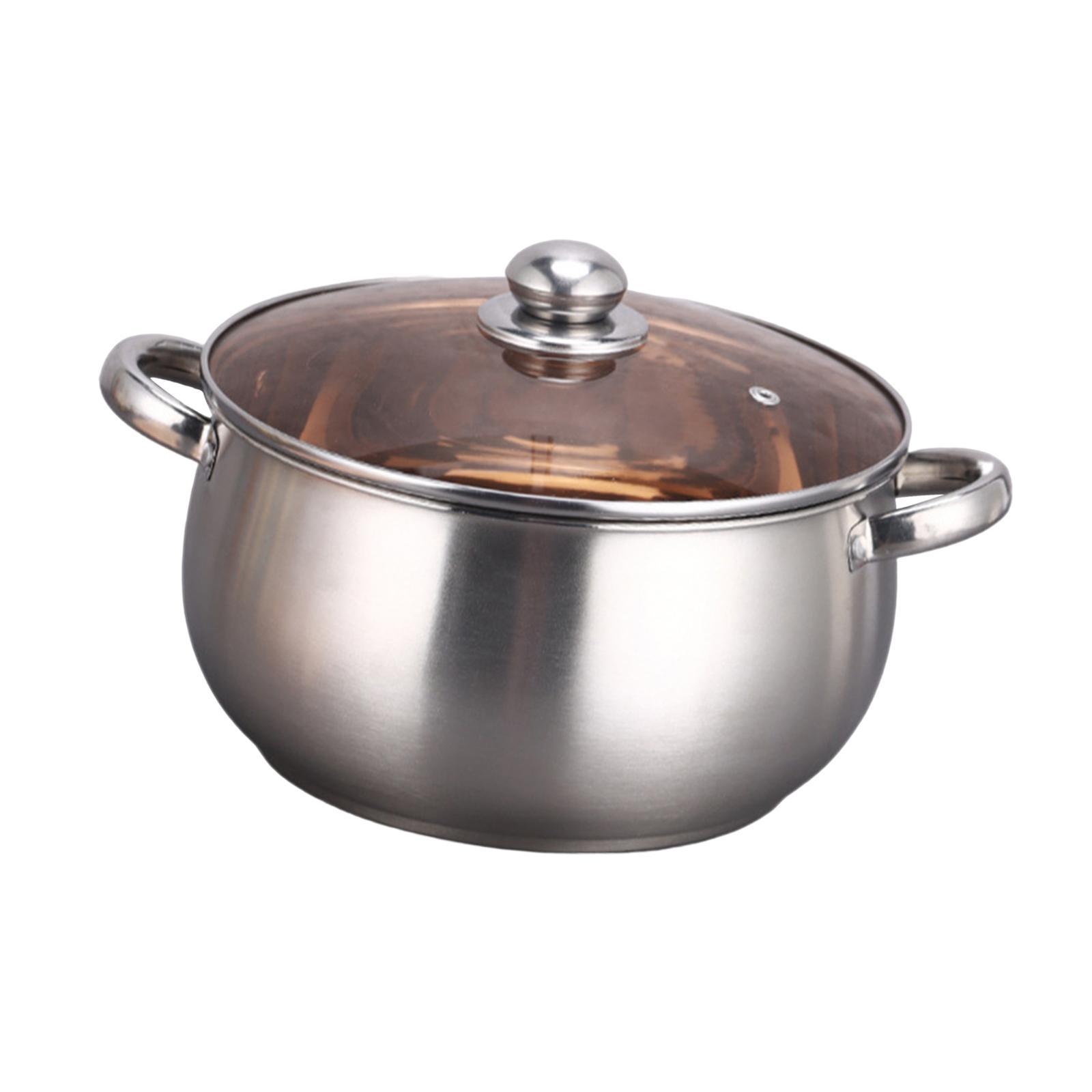 Stainless Steel Stockpot with Lid Kitchen Cooking Pot, Dual Handle, Pasta Soup Pot, Easy to Clean, Nonstick Soup Pot Small Saucepan for Cooking