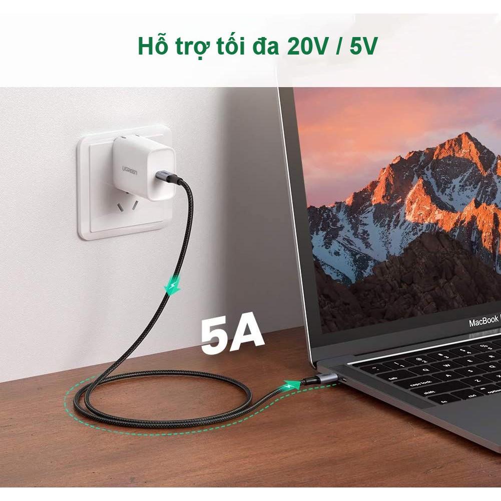 Cáp sạc nhanh USB Type C PD hỗ trợ 100W UGREEN US316 US334 dài 1m 2m - Tương thích Macbook / iPad Pro / Laptop - Hàng chính hãng