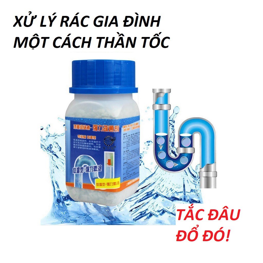 Chai bột thông tắc cống đa năng dễ sử dụng, tiết kiệm công sức, thời gian - Bột thông cống thần thánh nắp xanh siêu hót