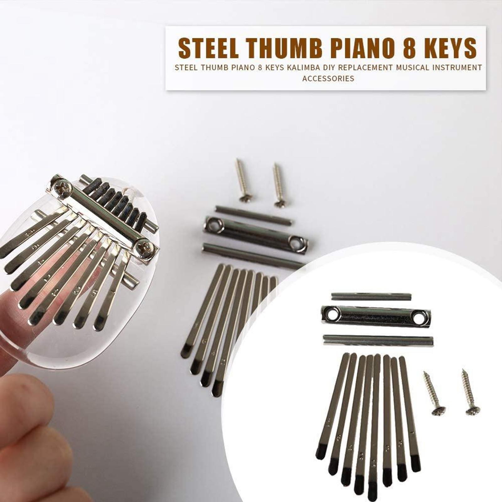 Key of Kalimba, Thumb Piano Kalimba Bridge ,Saddle 8 Key Set, DIY Spare Parts for 8-Key Thumb Piano Silver