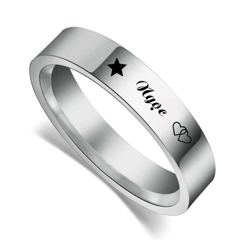 Nhẫn khắc tên riêng theo yêu cầu Titan không gỉ, điền tên cần khắc ở phần thêm ghi chú