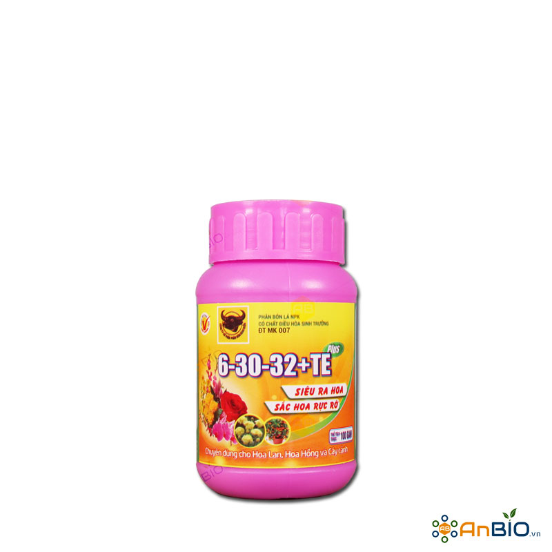 Phân Bón Lá NPK Đầu Trâu 6-30-32 + TE Hũ 100g