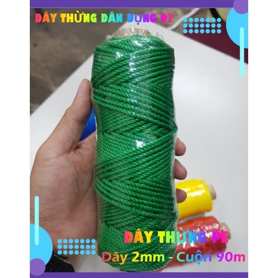 Dây thừng trang trí PE, HDPE 2mm nhiều màu . trang trí nhà cửa, làm đồ handmade, vòng đeo tay