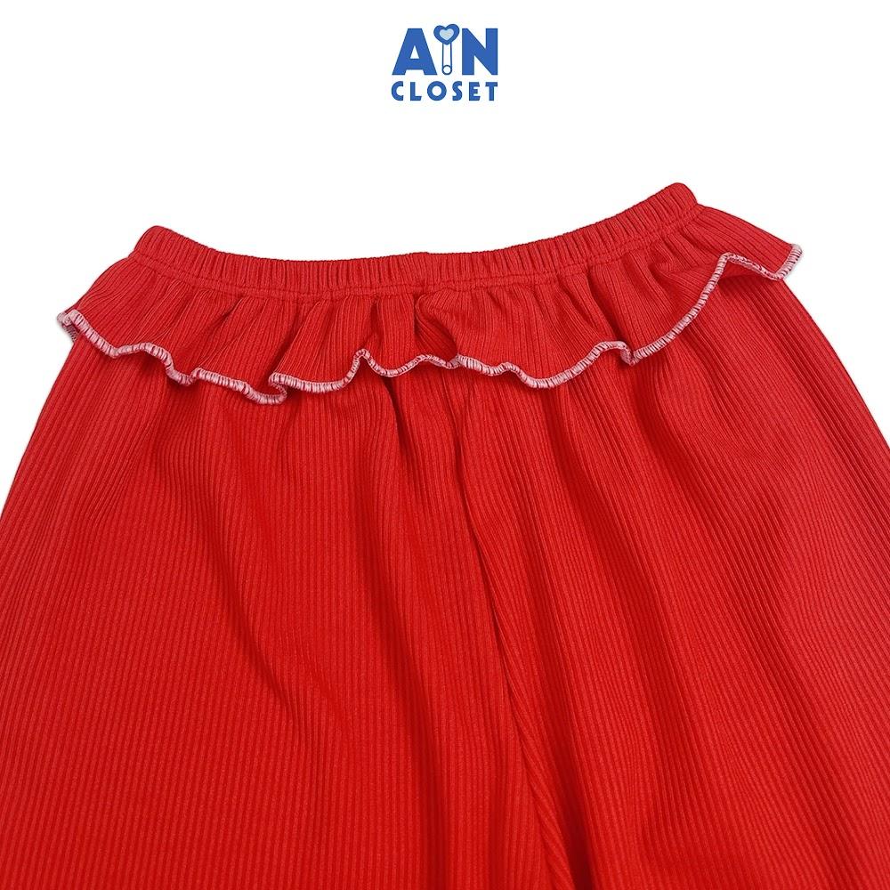 Quần Legging dài bé gái họa tiết Gân Đỏ Thun cotton - AICDBG5OKNKJ - AIN Closet