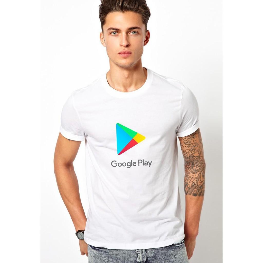 Áo thun nam cổ tròn in hình google play