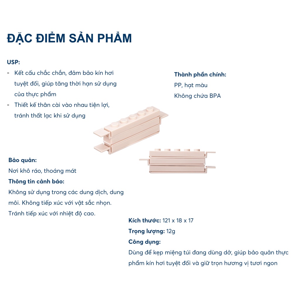 Set 10 thanh kẹp miệng túi thực phẩm Inochi Yoko - giúp bảo quản thực phẩm kín hơi tuyệt đối và giữ trọn hương vị tươi ngon