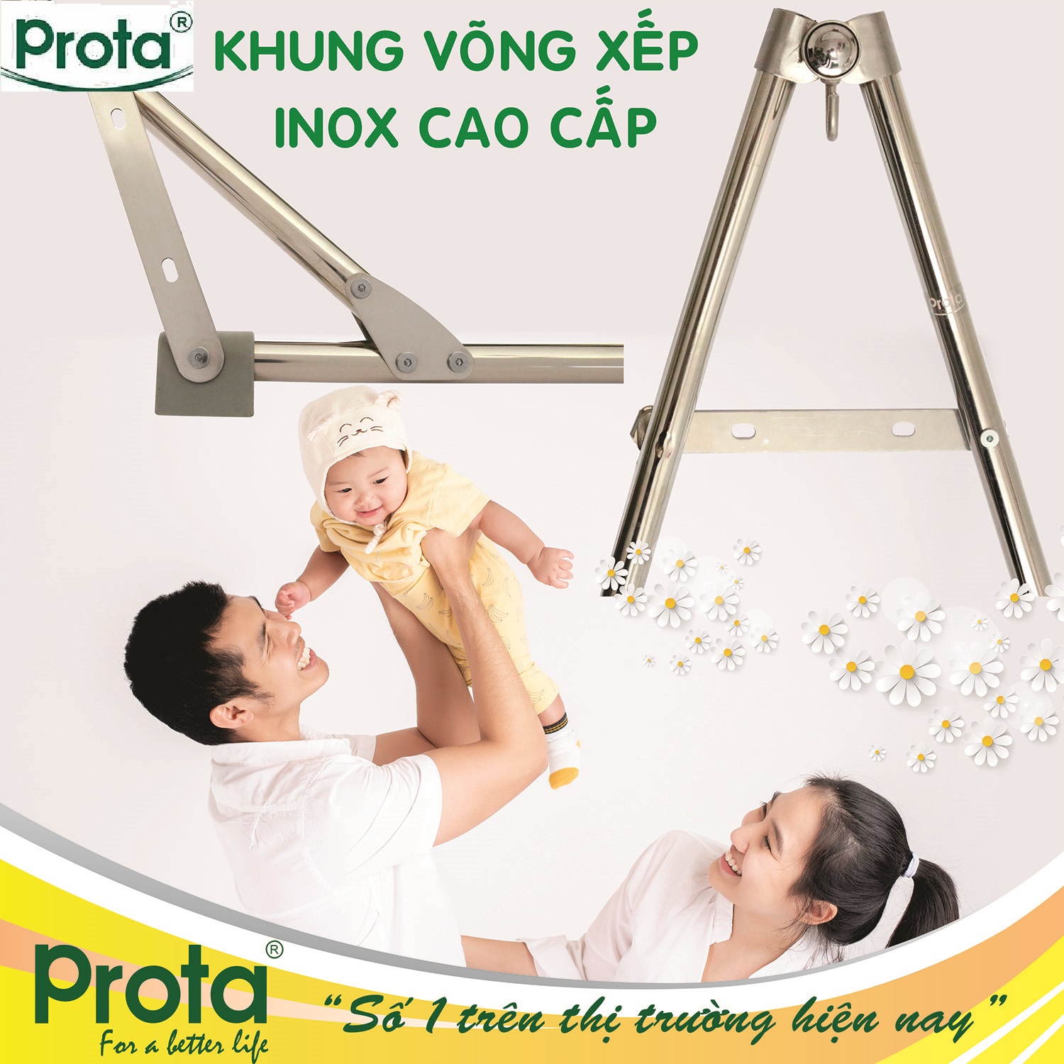 Bộ khung võng xếp inox cao cấp Prota