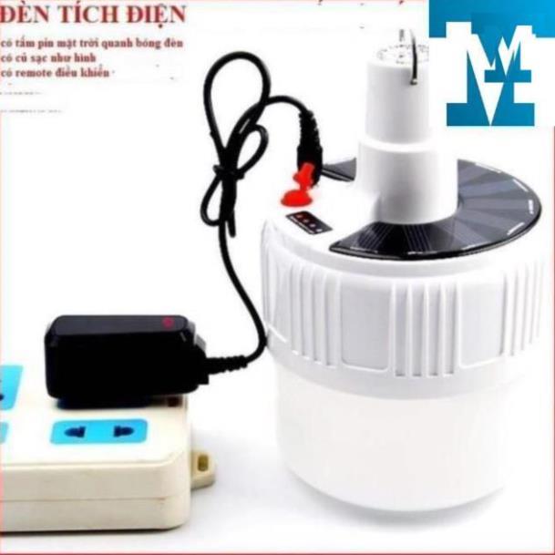 Đèn Led Tích Điện Năng Lượng Mặt Trời Có Điều Khiển Từ Xa 5 Chế Độ Sáng ( Bóng Tròn)