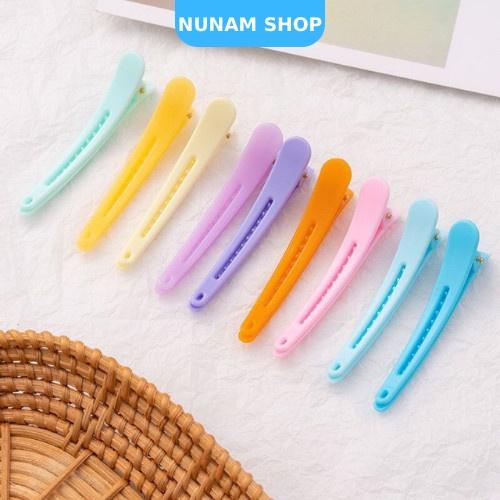 Set 5 kẹp tóc mỏ vịt màu trơn pastel cực xinh trang điểm làm tóc Nunam Shop