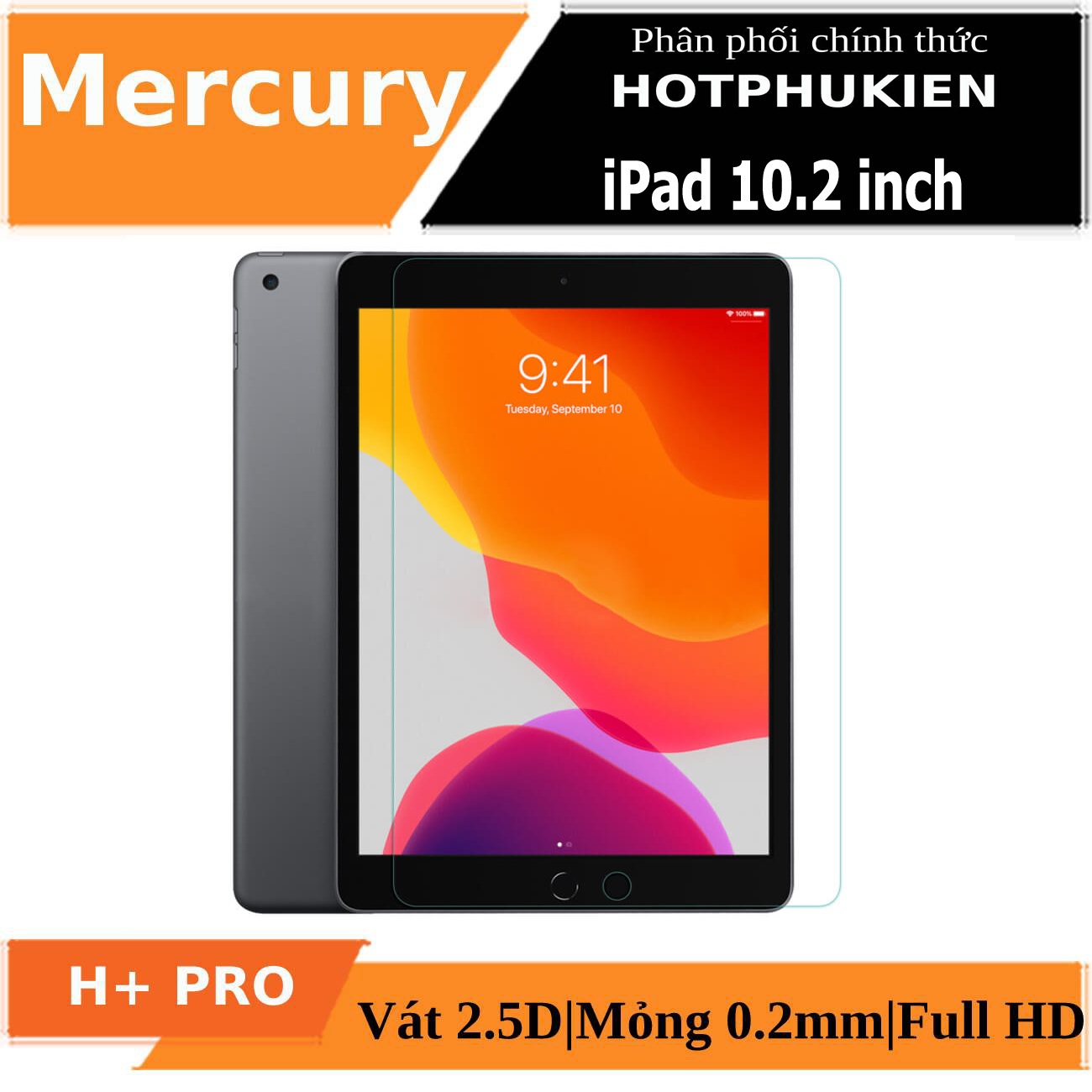 Miếng dán kính cường lực Mercury H+ Pro cho iPad  - hàng nhập khẩu