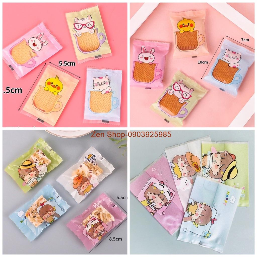 100 Túi bánh quy hàn miệng, Túi đựng bánh quy 5.5cm x 8.5cm, 7cm x 10cm ZEN SHOP