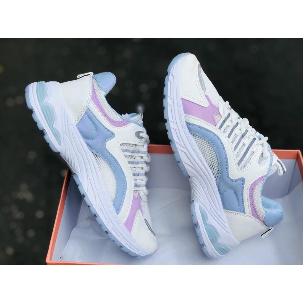 Giày sneaker nữ, giày thể thao AKSPROT viền phản quang đế tăng chiều cao size 35 đến 39